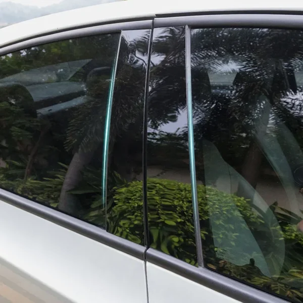 Cubierta embellecedora de ventana de coche para Mazda 3 Mazda3 Axela BP Sedan 2019 ~ 2024 2025 postes de puerta de pilar pegatinas de columna accesorios brillantes 8 Uds - Imagen 2