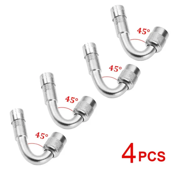 Adaptador de válvula doblada de ángulo de 90, 45 y 135 grados para motocicleta, tubo de neumático, adaptador de extensión de válvula de cobre y plata para camión, coche, Moto y bicicleta - Imagen 22