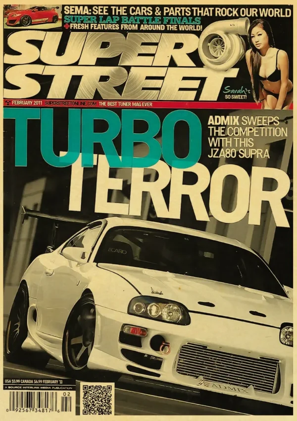 Carteles hogar sala de estar decoración pintura de pared sin marco JDM coche Japón retrofit carreras Retro 90s cartel pared tabla impresiones - Imagen 28
