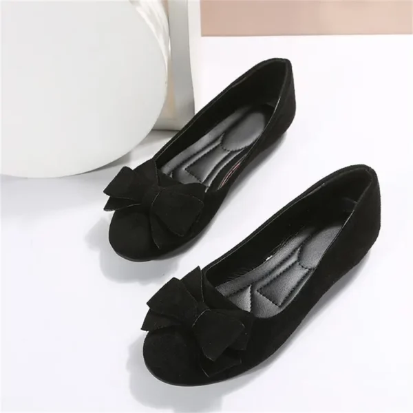 Zapatos planos de mujer con punta redonda, zapatillas informales para mujer, vestido de enfermera, cómodo, nuevo verano, tela de PU de goma sólida, calado de ocio Ho - Imagen 8