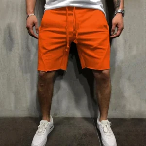 Pantalones cortos finos pantalones cortos deportivos casuales pantalones de cuarto de hombre pantalones casuales de los hombres Fitness hombres Color sólido correr