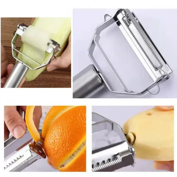 Pelador de frutas y verduras de acero inoxidable, rallador multifunción, pelador de juliana, rebanada de melón, patata, zanahoria, pepino, herramienta de cocina para el hogar - Imagen 6
