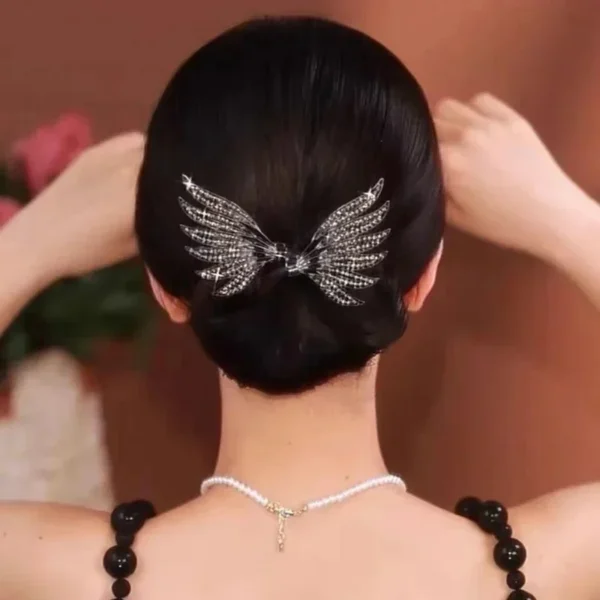 Rizador de alas de cristal para mujer, horquilla de temperamento exquisita, horquillas rizadoras, accesorios para el cabello - Imagen 5