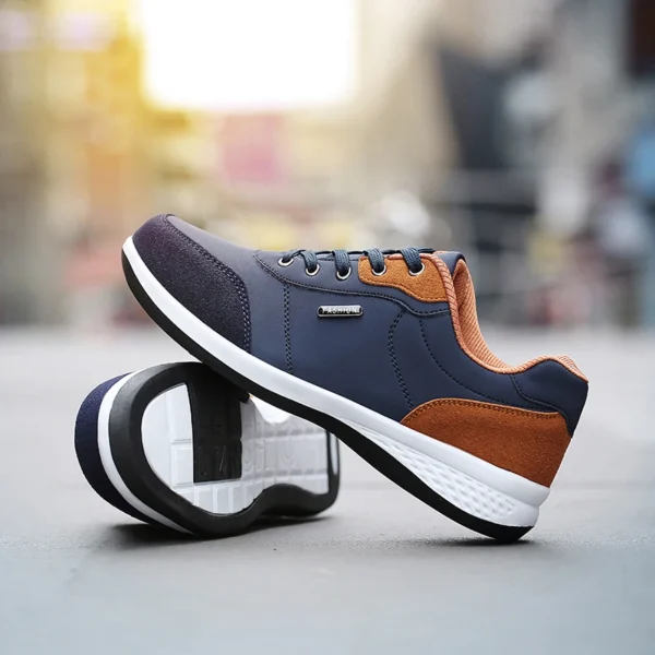 Zapatos de hombre primavera otoño zapatillas impermeables para caminar ocio zapatos deportivos de cuero para hombre calzado antideslizante tenis para hombres - Imagen 2