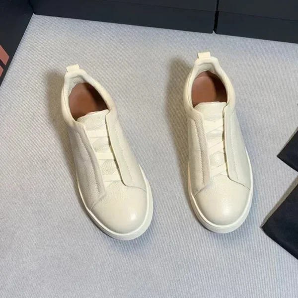 Zapatos para hombre de la fábrica, capa superior de cuero de vaca, zapatos informales transpirables de verano, tablero de piel de ciervo de lujo, versátil - Imagen 11
