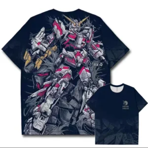 Camiseta con estampado 3D de Gundam para hombre, camiseta informal de verano con cuello redondo de manga corta para hombre y mujer, ropa de calle deportiva Unisex, camisetas de gran tamaño, Tops Vintage