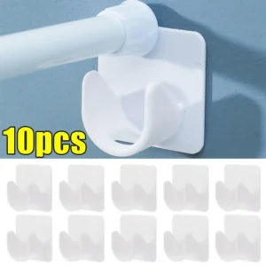 Soporte de barra de cortina fuerte, ganchos autoadhesivos ajustables para cortina de pared, Clip fijo, gancho para colgar, accesorios de baño
