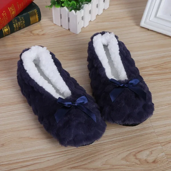 Zapatilla de casa para mujer, piel de invierno, felpa cálida, agarre antideslizante, interior, esponjoso, perezoso, orejas de ratón, zapatos peludos, lindo y divertido - Imagen 13
