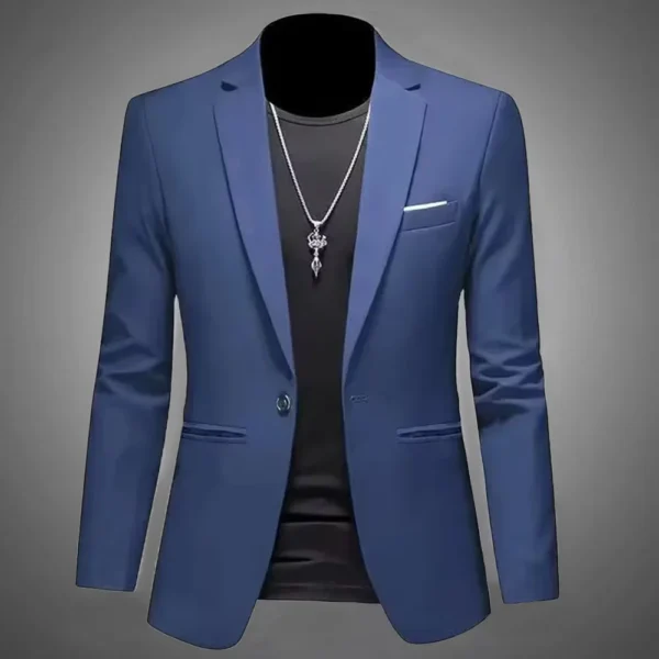 Chaqueta de traje de Boutique de ocio a la moda para hombre, traje informal de negocios de otoño, ajustado, sin planchar, traje de un solo botón - Imagen 3