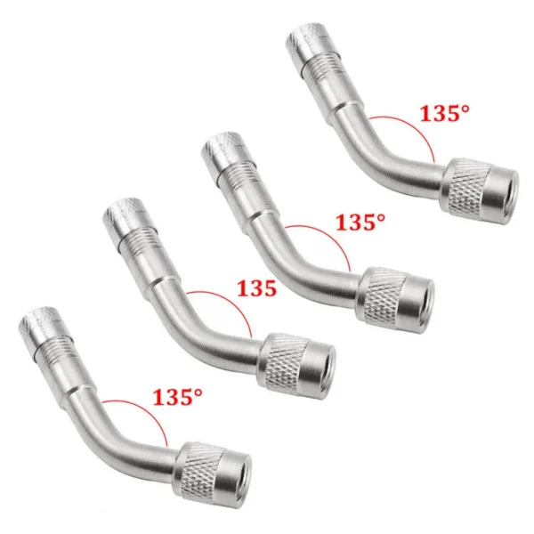 Adaptador de válvula doblada de ángulo de 90, 45 y 135 grados para motocicleta, tubo de neumático, adaptador de extensión de válvula de cobre y plata para camión, coche, Moto y bicicleta - Imagen 10
