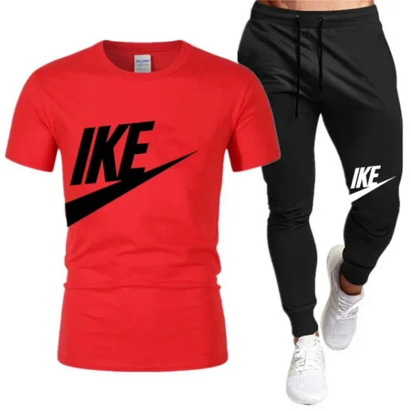 Conjuntos de verano para hombre, chándal coreano a la moda, camisetas de manga corta + pantalones cortos deportivos, traje informal para hombre, conjuntos para correr para hombre - Imagen 19