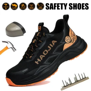 Zapatos de seguridad para el trabajo para hombre, zapatillas antipinchazos, zapatos de trabajo indestructibles para hombre, botas de seguridad ligeras de malla transpirable antideslizante
