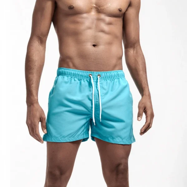 Pantalones cortos de baño para hombre, bañadores de secado rápido, traje de baño transpirable con cordón y bolsillos para surfear en la playa y verano - Imagen 4