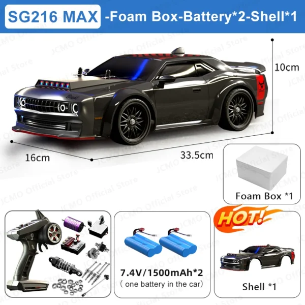 Vehículos de Control remoto de alta velocidad 1:16 sin escobillas 4WD RC coches deportivos SG116 PRO 40 KM/H coches de juguete regalos SG216 MAX RC Car 70 + KM/H - Imagen 12