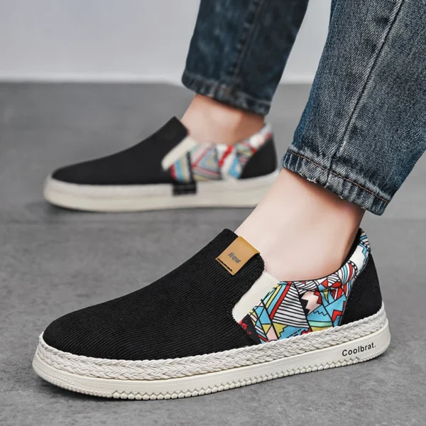 Zapatos planos de lona para hombre, mocasines de tela de lino de pescador, zapatillas de deporte de verano para hombre, zapatos de nuevo estilo, zapatillas de deporte, zapatos casuales para hombre - Imagen 3