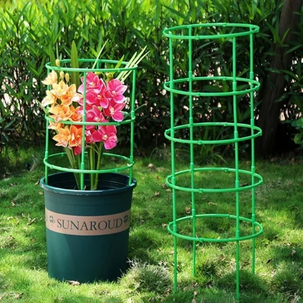 Juego de 12 soportes para plantas, estaca semicircular para enredaderas trepadoras, varilla de fijación para bonsái, soporte para estacas para plantas de jardín, soporte para anillos de flores - Imagen 2