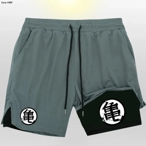 Pantalones cortos para correr hombres Fitness entrenamiento de gimnasia 2 en 1 pantalones cortos deportivos entrenamiento de secado rápido correr pantalones cortos de doble cubierta - Imagen 8