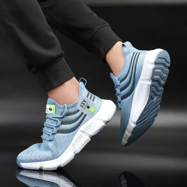 Zapatos deportivos informales para hombre, zapatillas ligeras transpirables, zapatillas de correr negras de malla para exteriores, zapatillas deportivas para correr Tenis para caminar - Imagen 2