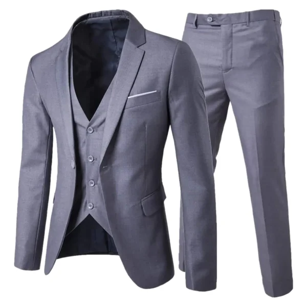 Trajes elegantes para hombre para boda, 3 piezas, 2 conjuntos de chaquetas, chaleco, pantalones, Blazers de lujo, traje clásico ajustado, traje Formal completo 2024 - Imagen 11