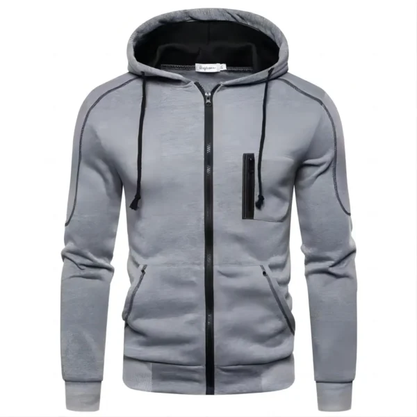 Chaqueta con capucha para hombre, ropa de calle, sudaderas de manga larga, jersey con capucha y cremallera, ropa deportiva para hombre, ropa de calle 2024 - Imagen 2