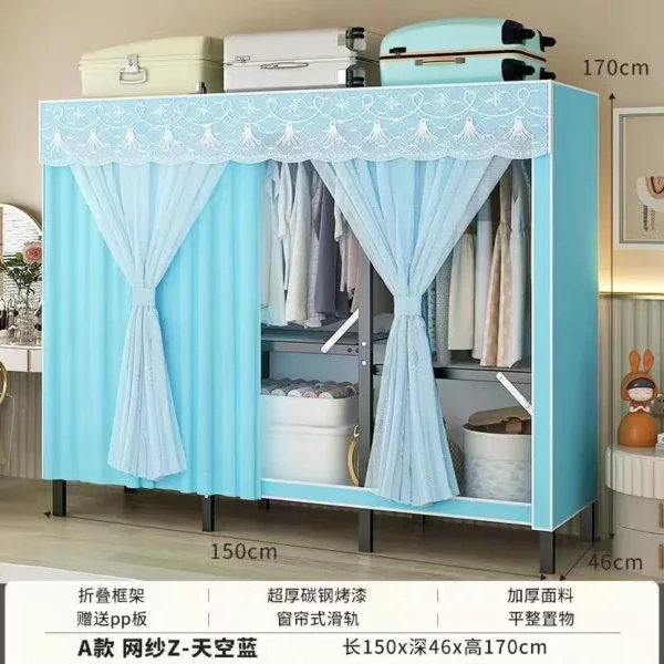 Estante plegable de tela para almacenamiento de ropa, armario abierto Simple, armarios de dormitorio, muebles para el hogar - Imagen 11