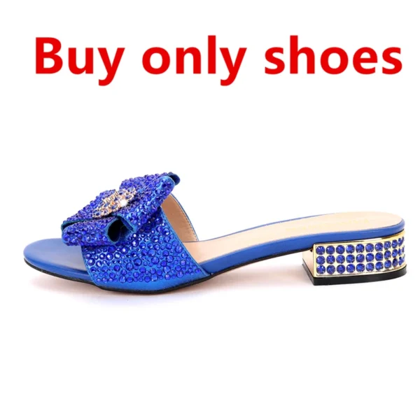Zapatos para mujer, bolso de mano de lujo con diamantes de imitación, tacón plano, diamante, zapatillas planas de talla grande con piedra, bolso de cena 34-44 - Imagen 7