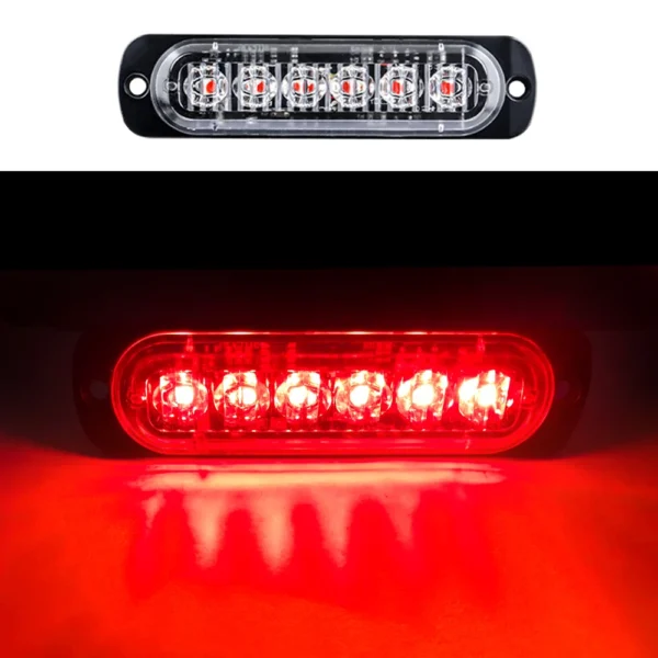 Luz de advertencia de 6LED, luces LED para remolque, luces indicadoras laterales para camión, barra de luz de mal funcionamiento para parrilla de coche, baliza para barcos de motocicleta SUV - Imagen 8