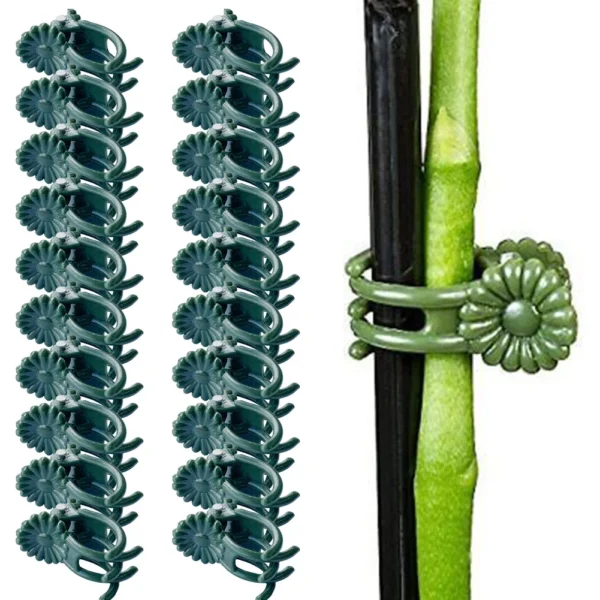 Clips para plantas de jardín, Clips para orquídeas y mariposas, abrazaderas para tallo de soporte para plantas, soporte para plantas de vid y flores de jardín, herramientas de jardín 20 piezas