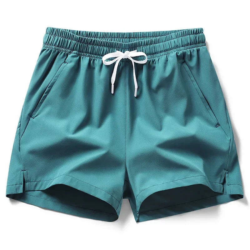 Pantalones de chándal ligeros de Fitness para hombre, pantalones cortos informales de verano con bolsillos, pantalones cortos básicos de Color sólido, pantalones cortos para correr en la playa para hombre - Imagen 8