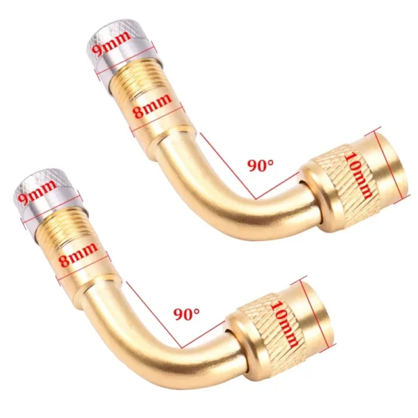 Adaptador de válvula doblada de ángulo de 90, 45 y 135 grados para motocicleta, tubo de neumático, adaptador de extensión de válvula de cobre y plata para camión, coche, Moto y bicicleta - Imagen 14