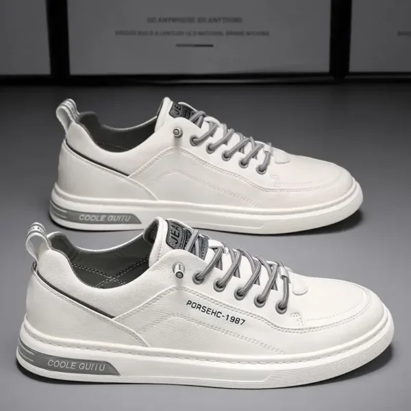 Zapatos de tela versátiles a la moda, nuevos zapatos blancos transpirables de primavera para hombres, zapatos deportivos y de ocio para hombres, zapatos de moda - Imagen 3