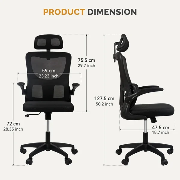 Silla de oficina ergonómica con respaldo alto, sillas deslizantes de malla para ordenador de juegos, sillón giratorio ajustable, muebles comerciales para el hogar - Imagen 6