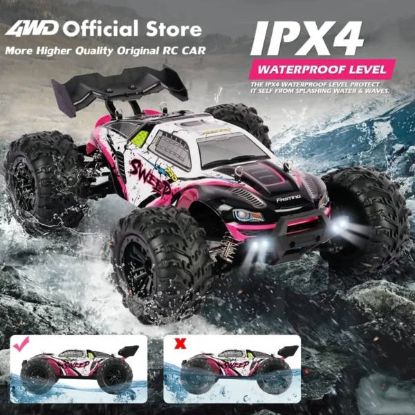 Coche todoterreno con Control remoto 4WD, Buggy de alta velocidad 4x4 RC, súper sin escobillas, 50 o 80 KM/H, juguete de carreras de deriva rápida para niños y adultos - Imagen 2