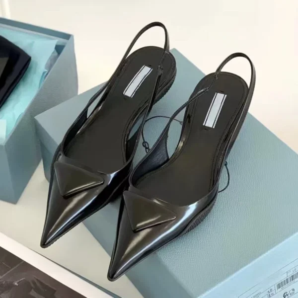 Zapatos de tacón alto finos con punta estrecha para mujer, zapatos de oficina elegantes y huecos, sandalias de diseñador clásicas de charol, zapatos de tacón para mujer - Imagen 3