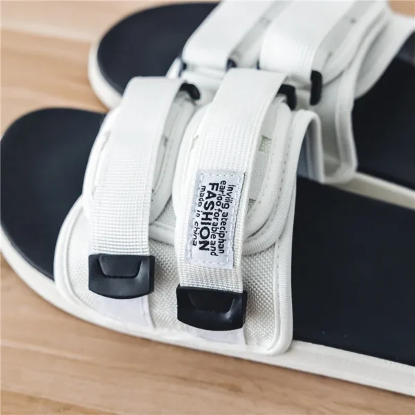 Zapatillas de exterior para hombre, zapatillas informales de interior, zapatillas antideslizantes con gancho de fondo suave, sandalias de verano de playa a la moda, chanclas - Imagen 4