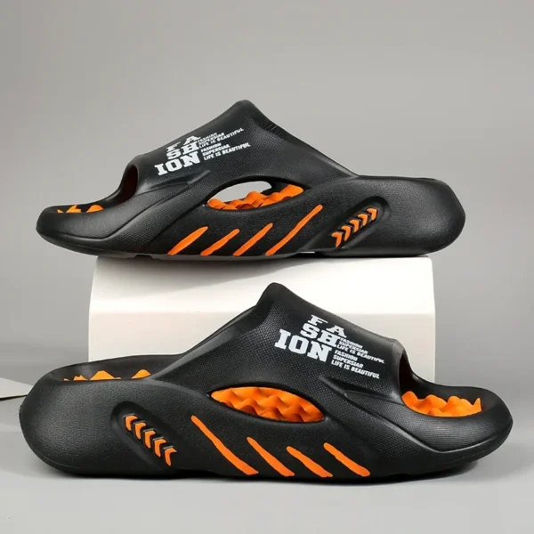 Zapatillas de masaje de verano para hombre, sandalias laterales para interiores y exteriores, zapatos informales de playa, chanclas de suela blanda, sandalias para hombre
