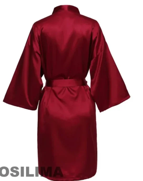 Bata de novia para equipo de fiesta de boda con letras negras, pijama de satén tipo kimono, albornoz de dama de honor SP2000 - Imagen 9