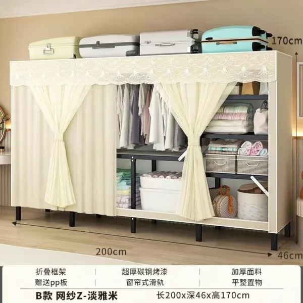 Estante plegable de tela para almacenamiento de ropa, armario abierto Simple, armarios de dormitorio, muebles para el hogar - Imagen 5