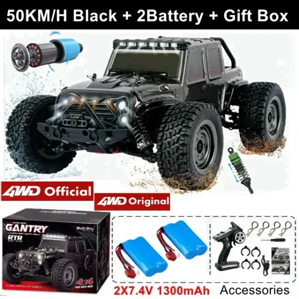 Coche todoterreno con Control remoto 4WD, Buggy de alta velocidad 4x4 RC, súper sin escobillas, 50 o 80 KM/H, juguete de carreras de deriva rápida para niños y adultos - Imagen 21