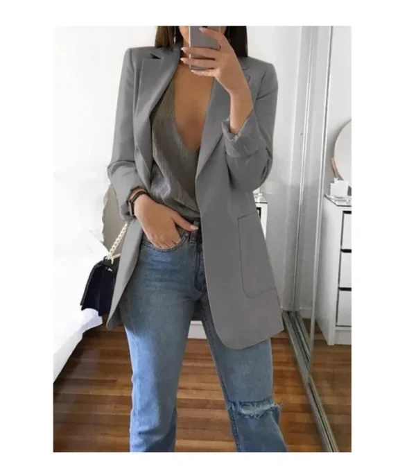 Traje informal de moda europea y americana, cárdigan ajustado con cuello tipo Polo, abrigo de mujer con temperamento, primavera y otoño 2024 - Imagen 23