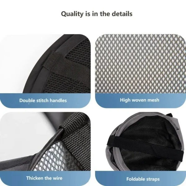 Cesta de lavandería sencilla y plegable duradera, organizador de almacenamiento de juguetes y ropa lavable grande, accesorios de baño transpirables de malla de moda - Imagen 4