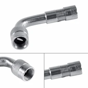 Adaptador de válvula doblada de ángulo de 90, 45 y 135 grados para motocicleta, tubo de neumático, adaptador de extensión de válvula de cobre y plata para camión, coche, Moto y bicicleta