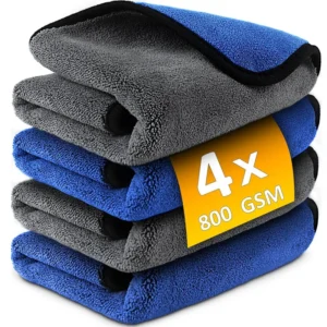 Toalla de microfibra para lavado de coches, suave, de secado rápido, para ventanas, espejos, trapos de limpieza, paños de limpieza de doble capa para el hogar, 500GSM, 1-4 Uds.