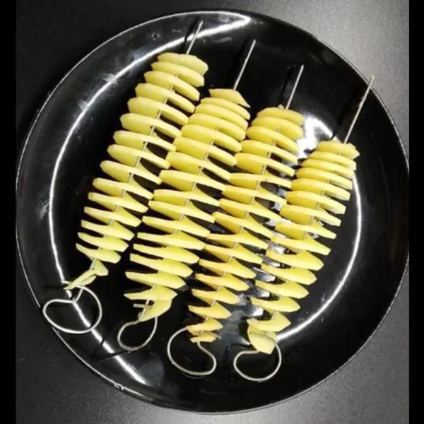 Rebanador de verduras ,Torbellino cortador en espiral de patatas, máquina para hacer torre de patatas,  herramientas creativas de verduras, accesorios de cocina, Gadgets - Imagen 5