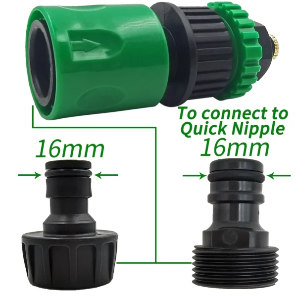 Tetina de conector rápido EURO USA, adaptador de tubo de manguera roscada macho de 3/4 pulgadas para sistema de riego por goteo de tubería de jardín - Imagen 4