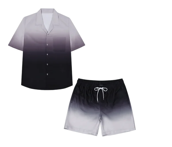 Conjunto de camiseta de manga corta y pantalones cortos con cordón para hombre, 2 piezas, verano, informal - Imagen 6
