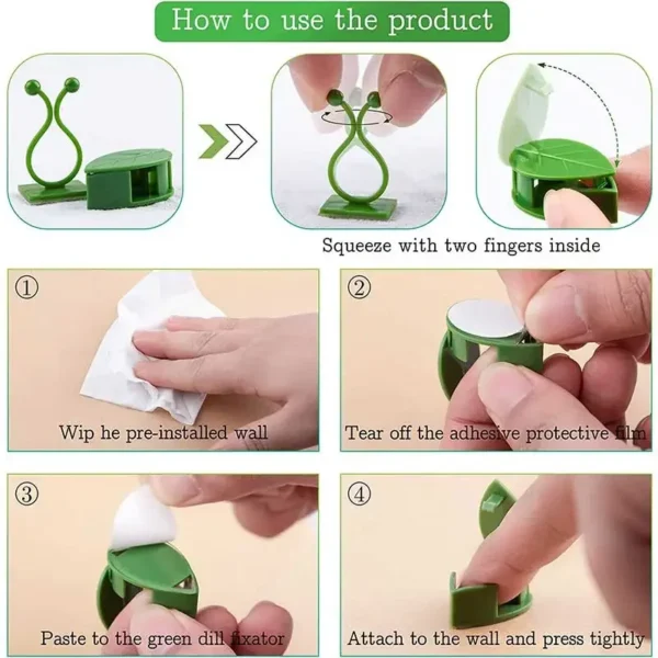 Clips de fijación de pared para plantas trepadoras, fijador de vid de ratán, gancho autoadhesivo, Clip Invisible para encuadernación de jardín, Clip adhesivo de pared, 10/30/50 Uds. - Imagen 6