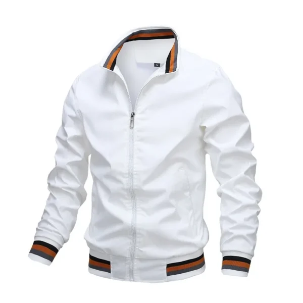 Chaqueta informal con cremallera y cuello levantado para hombre, abrigo para deportes al aire libre, chaqueta cortavientos para hombre, Bomber impermeable, otoño e invierno - Imagen 7