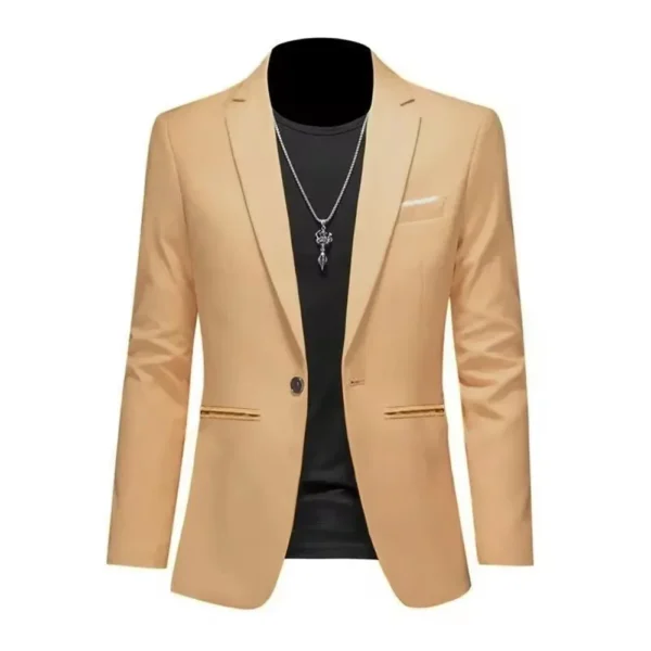 Chaqueta de traje de Boutique de ocio a la moda para hombre, traje informal de negocios de otoño, ajustado, sin planchar, traje de un solo botón - Imagen 11