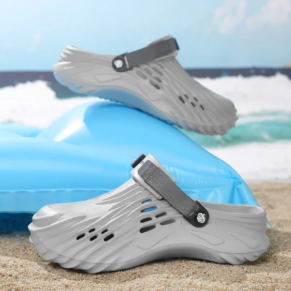 Sandalias tipo zuecos de lujo para hombre, zapatillas tipo zuecos para hombre, zapatos de jardín para hombre y mujer, zapatos deslizantes de ocio para hombre - Imagen 7